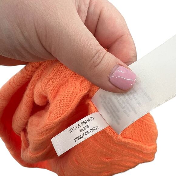 J. Crew Cashmere Cable-Knit Henley T-shirt Sweater Orange Size XL - Picture 10 of 10